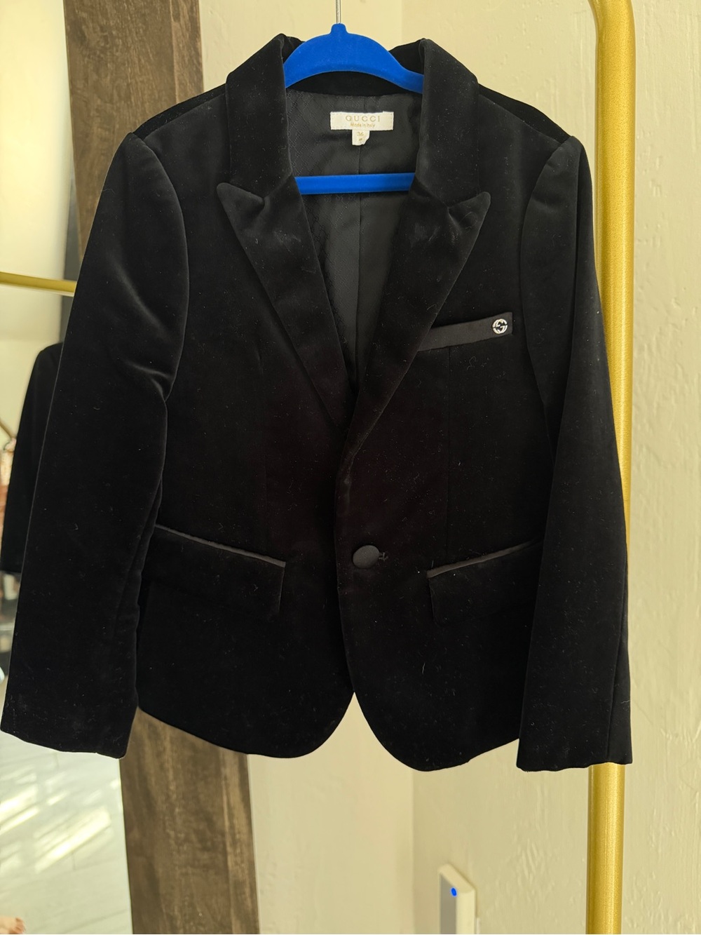Gucci Boys Black Velvet Blazer 3T Like New Authentic Italian Luxury - Picture 2 of 5